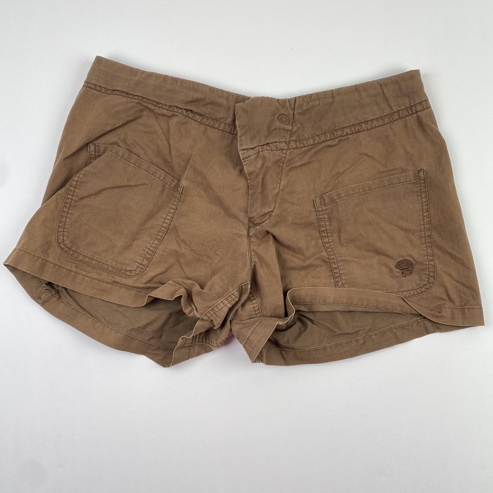 Mountain Hardwear Shorts Womens 10 (32x4) Brown Hiking Stretch Drawstring Trail